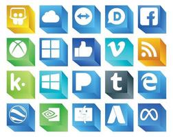 20 Social Media Icon Pack Including nvidia edge vimeo tumblr windows vector