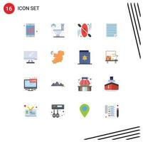 16 Universal Flat Colors Set for Web and Mobile Applications imac monitor travel computer paper Editable Pack of Creative Vector Design Elements