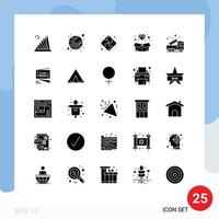 25 Creative Icons Modern Signs and Symbols of fire alarm puzzle jewelry gem Editable Vector Design Elements