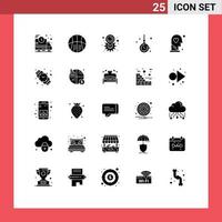 User Interface Pack of 25 Basic Solid Glyphs of watch accessorize fashion recreation accessory setting Editable Vector Design Elements