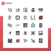 Modern Set of 25 Filled line Flat Colors and symbols such as finance transport content taxi duplicate Editable Vector Design Elements