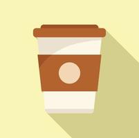 To go coffee cup icon flat vector. Office service vector