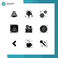 Stock Vector Icon Pack of 9 Line Signs and Symbols for denied error learn settings development Editable Vector Design Elements