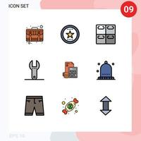 9 Creative Icons Modern Signs and Symbols of accumulation tool medal spanner sushi Editable Vector Design Elements