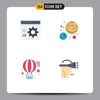 Editable Vector Line Pack of 4 Simple Flat Icons of browser message development galaxy send Editable Vector Design Elements