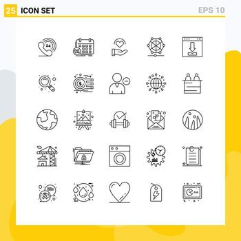 25 universal líneas conjunto para web y móvil aplicaciones flechas idioma evento aprendizaje mano editable vector diseño elementos