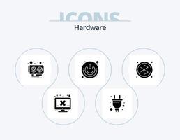 Hardware Glyph Icon Pack 5 Icon Design. bluetooth. shutdown. card. power button. on off vector