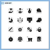 Stock Vector Icon Pack of 16 Line Signs and Symbols for goal keeper motorcycle play helmet perfume Editable Vector Design Elements