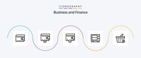 Finance Line 5 Icon Pack Including . safe. vector