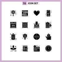 Stock Vector Icon Pack of 16 Line Signs and Symbols for file volume heart sound report Editable Vector Design Elements