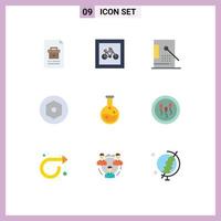 Set of 9 Modern UI Icons Symbols Signs for screw internal transport paint design Editable Vector Design Elements