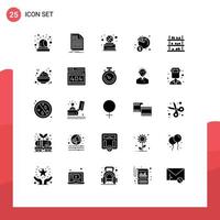 Stock Vector Icon Pack of 25 Line Signs and Symbols for grocery income basketball gross economy Editable Vector Design Elements