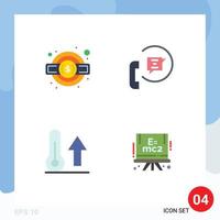 Set of 4 Modern UI Icons Symbols Signs for gear climate service legal help nature Editable Vector Design Elements