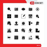 Set of 25 Modern UI Icons Symbols Signs for solidarity control eye color scheme creative Editable Vector Design Elements