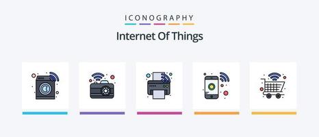 Internet Of Things Line Filled 5 Icon Pack Including remote. cctv. player. signal. dslr. Creative Icons Design vector