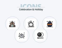 Celebration and Holiday Line Filled Icon Pack 5 Icon Design. sports. pool. holiday. billiards. travel vector