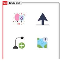 Universal Icon Symbols Group of 4 Modern Flat Icons of balloon hardware eight day computers google Editable Vector Design Elements