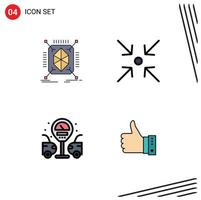 4 Creative Icons Modern Signs and Symbols of object gas station structure expand finger Editable Vector Design Elements