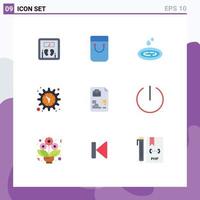 9 Thematic Vector Flat Colors and Editable Symbols of job file water watch setting Editable Vector Design Elements