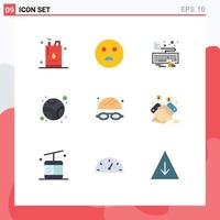 9 Creative Icons Modern Signs and Symbols of park goggles hands space neptune Editable Vector Design Elements