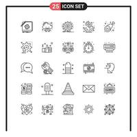 25 Universal Line Signs Symbols of insurance health web hands making Editable Vector Design Elements