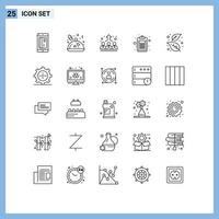 Pictogram Set of 25 Simple Lines of test education valentine document management Editable Vector Design Elements