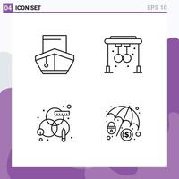 4 Creative Icons Modern Signs and Symbols of cargo creative transportation fitness rgb Editable Vector Design Elements