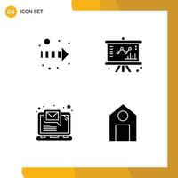 Pictogram Set of Simple Solid Glyphs of arrow laptop business management education Editable Vector Design Elements