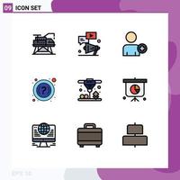 Universal Icon Symbols Group of 9 Modern Filledline Flat Colors of laser sintering printing marketing support faq Editable Vector Design Elements