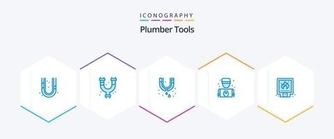 Plumber 25 Blue icon pack including . system. man. plumbing. mechanical vector