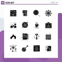 Group of 16 Modern Solid Glyphs Set for discount hot zoom cycle study Editable Vector Design Elements