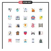 Pictogram Set of 25 Simple Flat Colors of laundry device ecommerce clean origami Editable Vector Design Elements