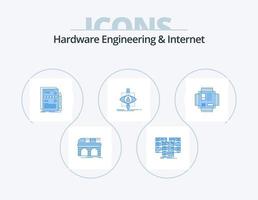 Hardware Engineering And Internet Blue Icon Pack 5 Icon Design. pollution. ecology. database. system. design vector