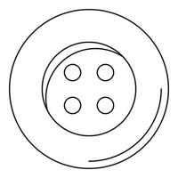 Plastic button icon, outline style vector