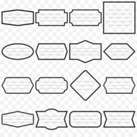 etiquetas de línea geométricas, etiqueta de cuaderno, marco para mensaje, etiquetas de línea. vector