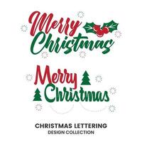 Christmas lettering badge on white background design template vector