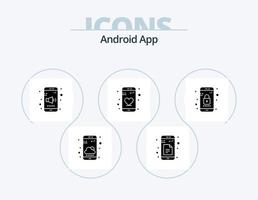 Android App Glyph Icon Pack 5 Icon Design. mobile. app. app. phone. app vector