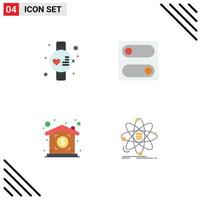 4 Universal Flat Icons Set for Web and Mobile Applications gym analysis preferences investment information Editable Vector Design Elements