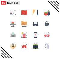 16 User Interface Flat Color Pack of modern Signs and Symbols of screen code descending programming supermarket Editable Pack of Creative Vector Design Elements