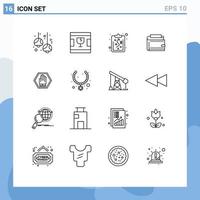 16 Creative Icons Modern Signs and Symbols of purse money shapes finance wallet Editable Vector Design Elements