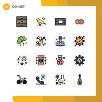 16 Universal Flat Color Filled Line Signs Symbols of man dual devices face technology Editable Creative Vector Design Elements