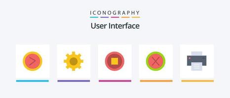 User Interface Flat 5 Icon Pack Including interface. user. basic. no. cross. Creative Icons Design vector