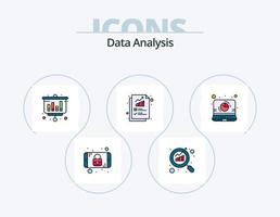 Data Analysis Line Filled Icon Pack 5 Icon Design. data. preferences. report. report. data vector