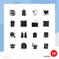 dieciséis creativo íconos moderno señales y símbolos de oferta corazón humano descuento solución editable vector diseño elementos