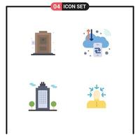 Universal Icon Symbols Group of 4 Modern Flat Icons of home cology business c digital environment Editable Vector Design Elements
