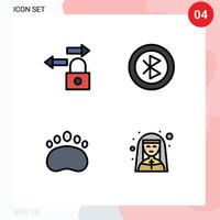 4 Creative Icons Modern Signs and Symbols of data clutches bluetooth network church Editable Vector Design Elements