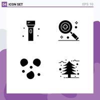 Universal Icon Symbols Group of 4 Modern Solid Glyphs of devices ice products hospital autumn Editable Vector Design Elements