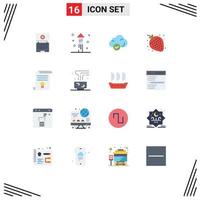 Group of 16 Modern Flat Colors Set for document degree storage certificate sweet Editable Pack of Creative Vector Design Elements