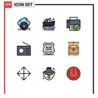 Set of 9 Modern UI Icons Symbols Signs for technology gadgets waste devices gadget Editable Vector Design Elements