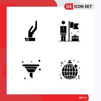 Set of 4 Modern UI Icons Symbols Signs for alms sort accomplished flag disco Editable Vector Design Elements